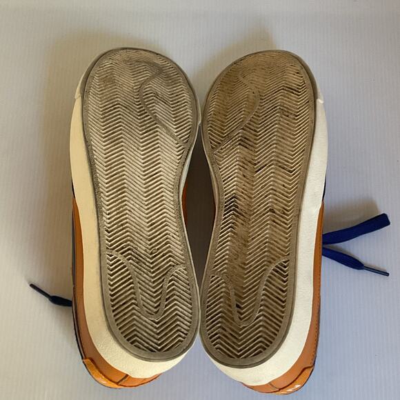 Nike Blazer Low Leather Sneakers Orange Blue Men’s Size 10.5 Retro Nike - Picture 10 of 10